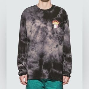 Ripndip Nerm Angel (Black Lightning Wash)Black Gray Tie-Dye L/S Graphic Tee